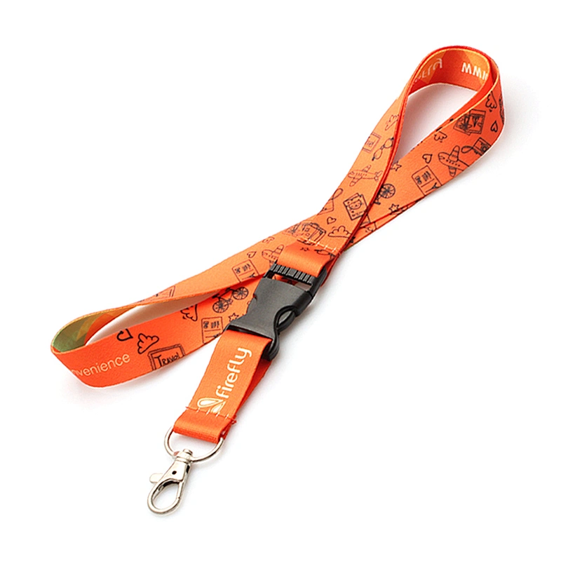 Customized Cheap Heat Transfer Printing Polyester Lanyards With Breakaway Hook