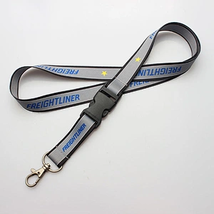 Custom polyester thick black webbing reflective lanyard for camera