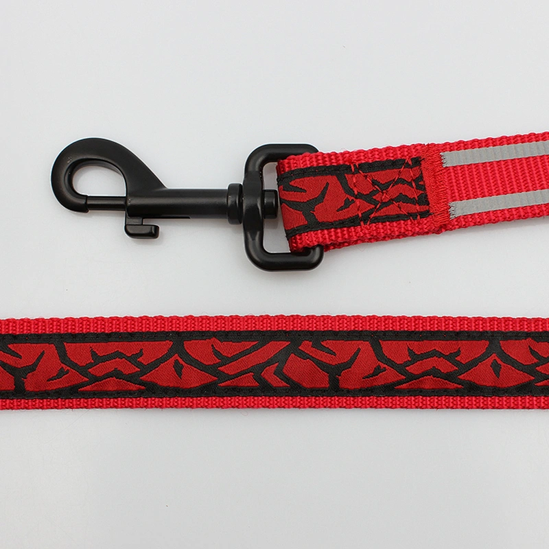 Custom pet training red webbing dog lead leash swivel hook