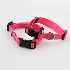 Durable webbing remote shock pink pet collar for dogs