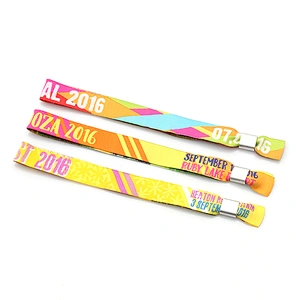 High standard useful printing golden wristband with favorable lock