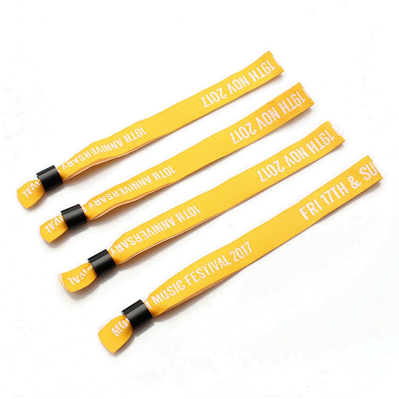 Promotion personalized woven fabric bracelets with custom logo