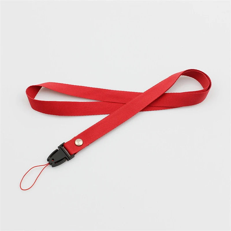 Promotion cheap custom pure color red lanyards no minimum order
