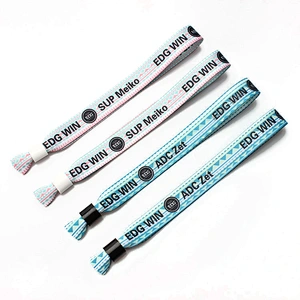 One-time colorful logo print adjustable event polyester custom cheap fabric wristband