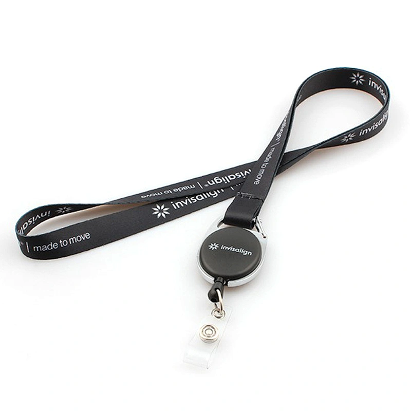 2019 cheap metal badge reel neck lanyard with oring