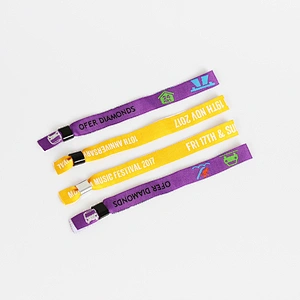 High quality event woven custom wristband with plastic closure