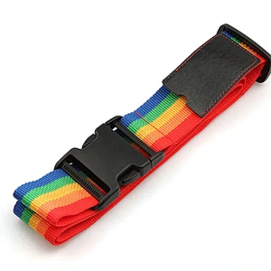Fashion cheap custom polyester rainbow luggage strap