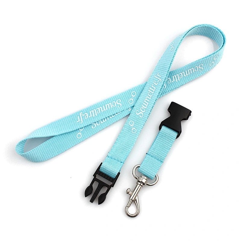 China wholesale high quality printed polyester lanyard both side with a metal hook