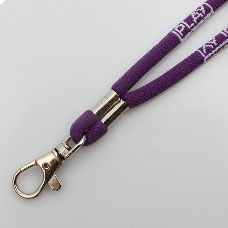 Woven polyester logo cheap custom rope neck lanyard