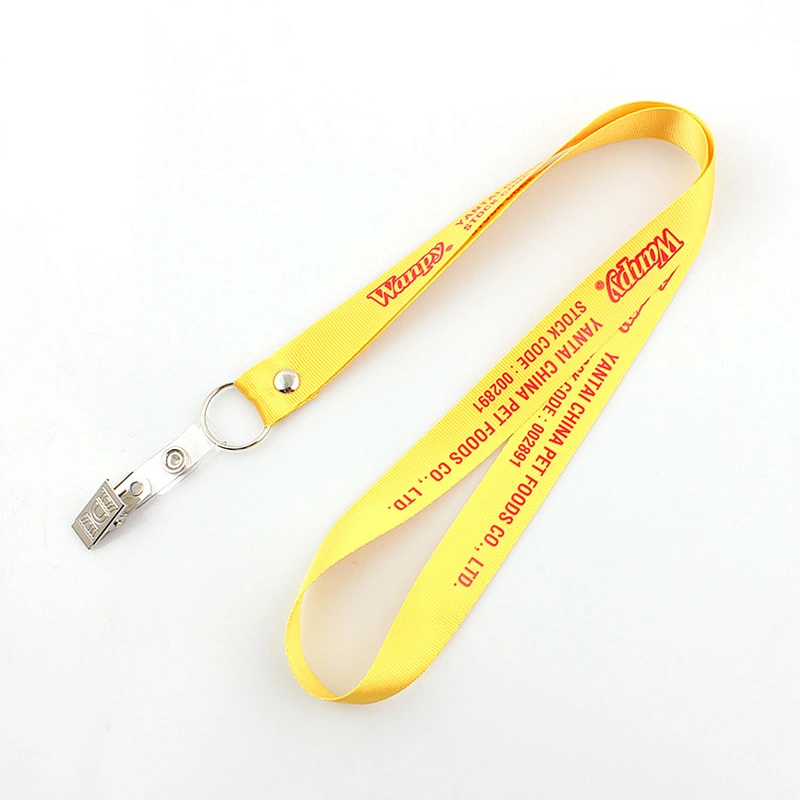 Hot sale custom heat transfer print polyester bulldog dog clip lanyard