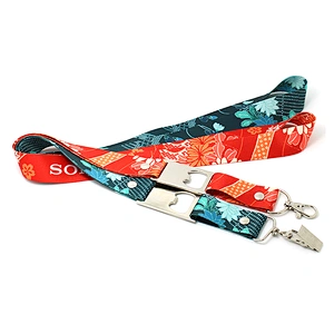 Cheap custom design your own logo neck strap custom bottle opener lanyard
