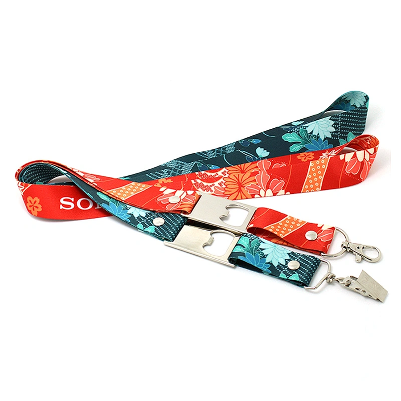 Cheap custom design your own logo neck strap custom bottle opener lanyard