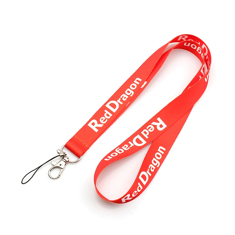 20mm heat transfer webbing polyester lanyard with custom logo