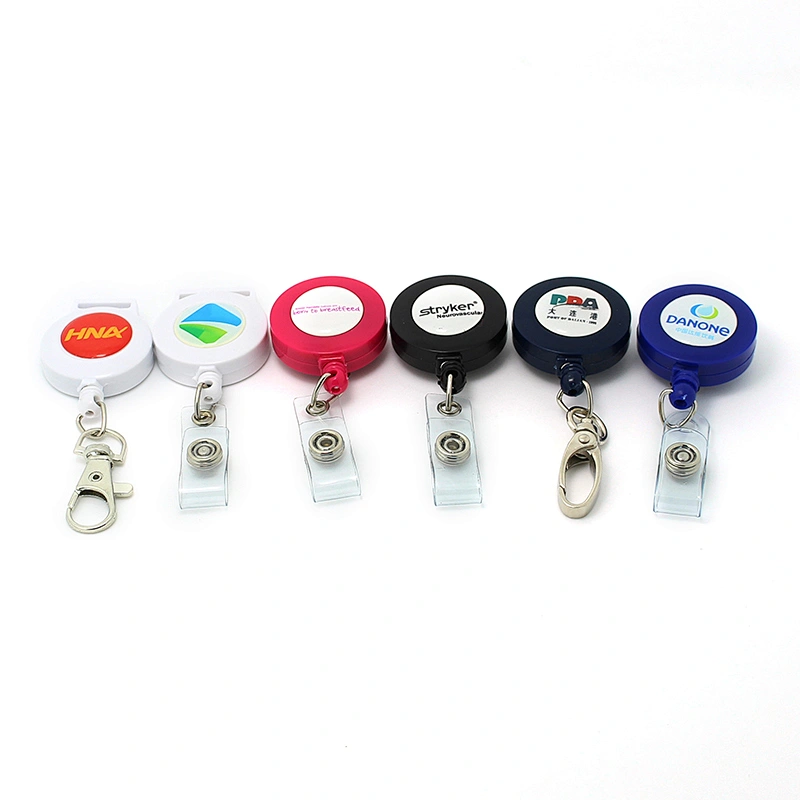 Good quality  plastic retractable badge reel with customized logo