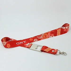 Factory wholesale high quality custom polyester water bottle opener lanyard