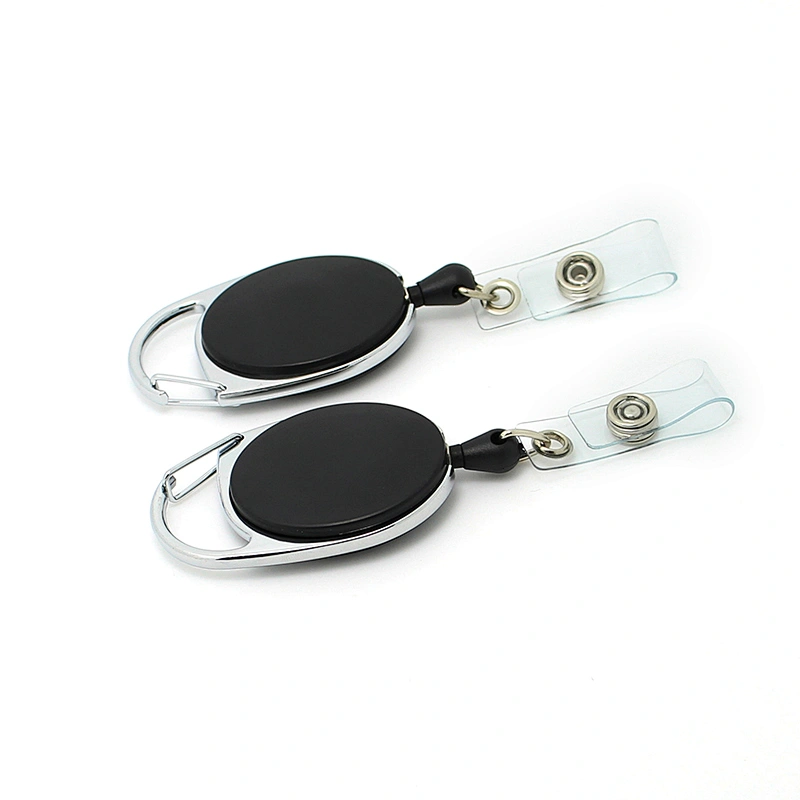 Customized carabiner retractable ABS badge tag clip holder