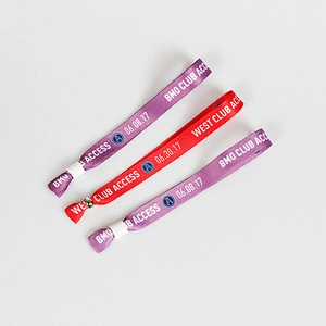 Promotional polyester admission wristbands with plastic hook for event