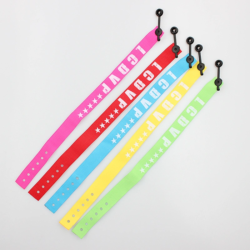 Custom personalized fabric woven wristbands no minimum order