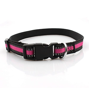 Retractable custom adjustable buckle nylon dog collar and leash