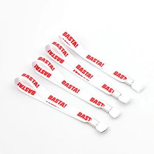 Experienced cheap custom made thin terry cloth festival woven wristbands