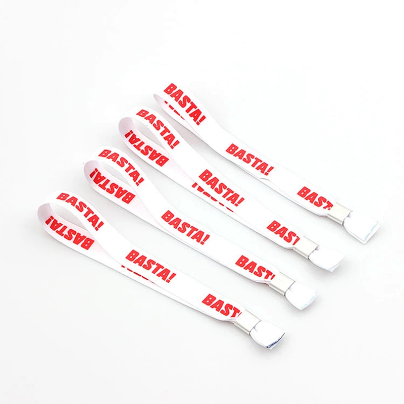 Experienced cheap custom made thin terry cloth festival woven wristbands