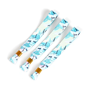 Festival events customized fabric wristbands with adjustable bead