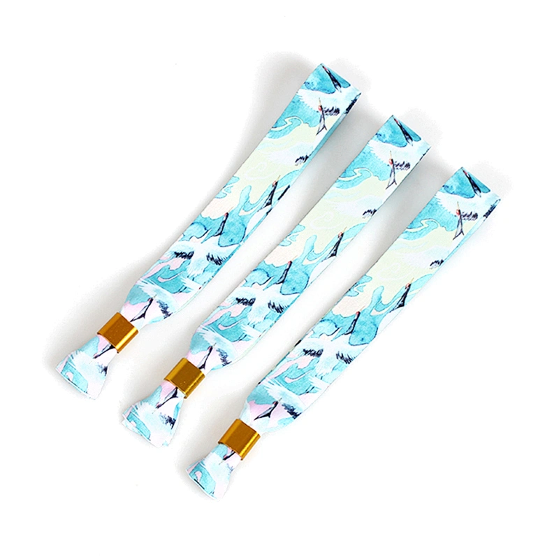 Festival events customized fabric wristbands with adjustable bead