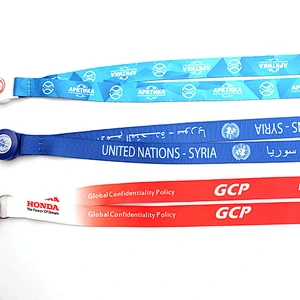 Custom badge holders neck strap sublimation printing lanyard with retractable reel