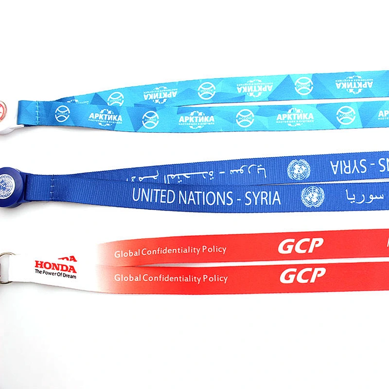 Custom badge holders neck strap sublimation printing lanyard with retractable reel