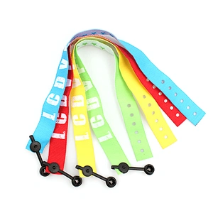 Custom personalized fabric woven wristbands no minimum order