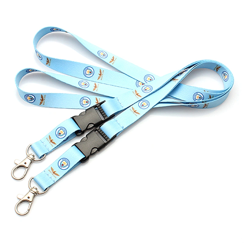 Sublimation polyester customized lanyard with breakaway buckle