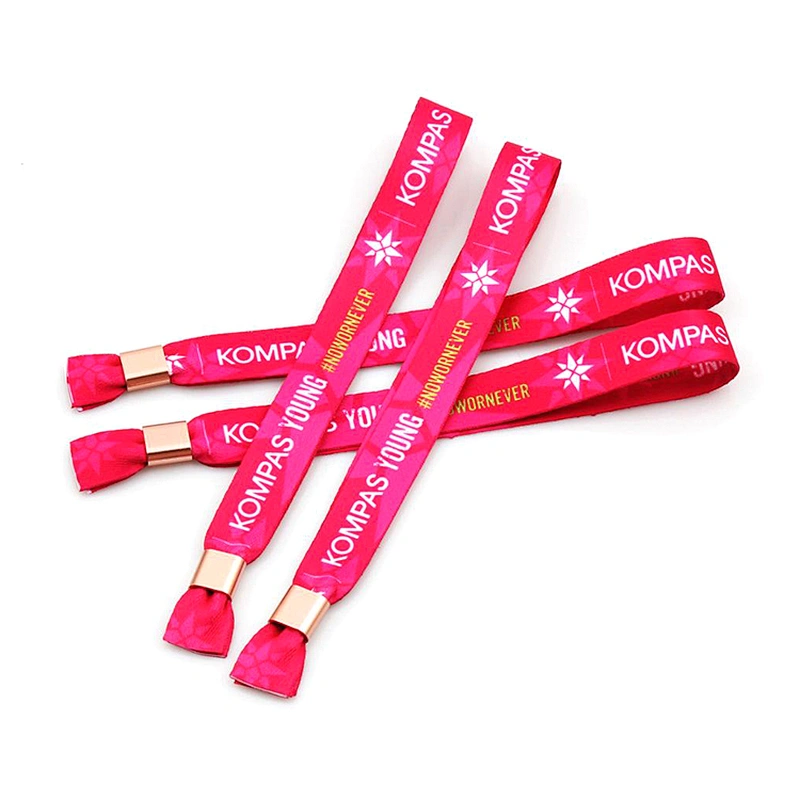 Festival fabric textile wristband with locks for music concert