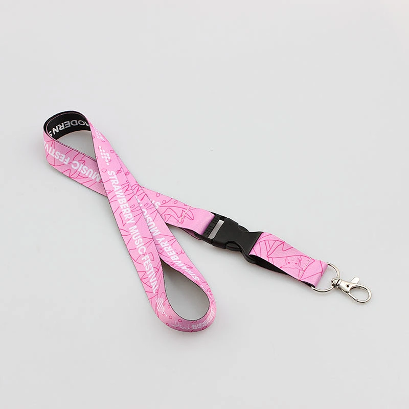 Multi Color polyester custom your own lanyard with disconnect buckle