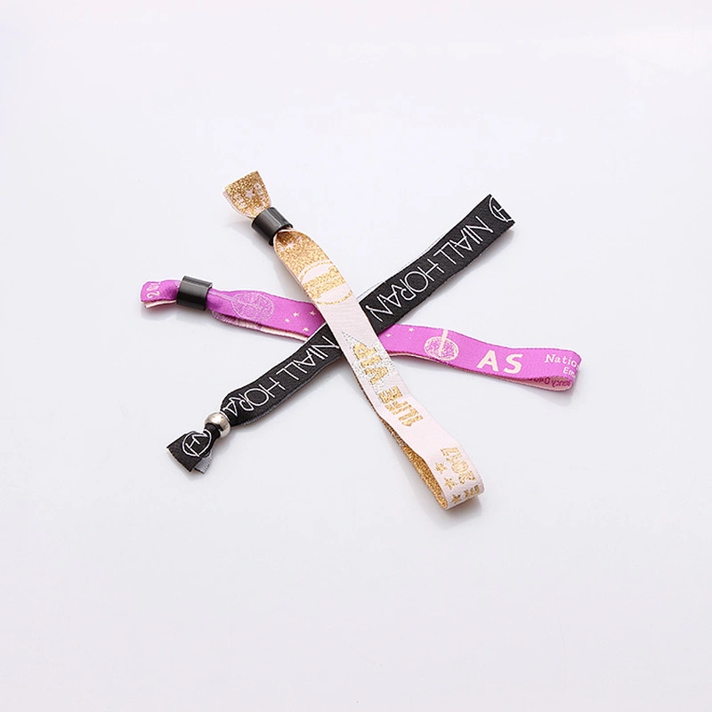 Hot sale cheap custom polyester woven fabric personalized wristbands for sport & music