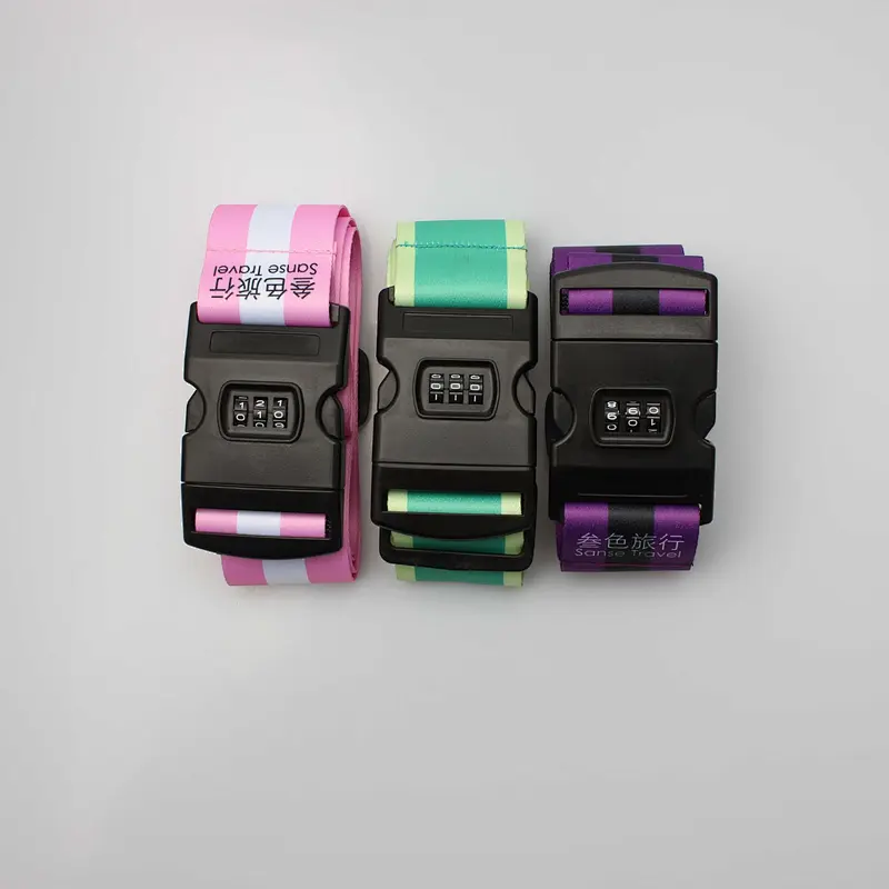 Wholesale Promotional Custom Made Polyester Luggage Strap with Detach Buckle
