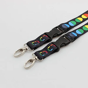Wholesale rope printing lanyard with black plastic breakaway hook
