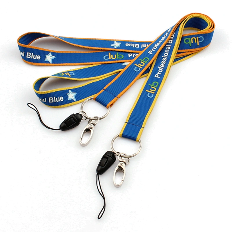 Promotion cheap polyester silk screen lanyard custom with metal bulldog clip for exhibition gift