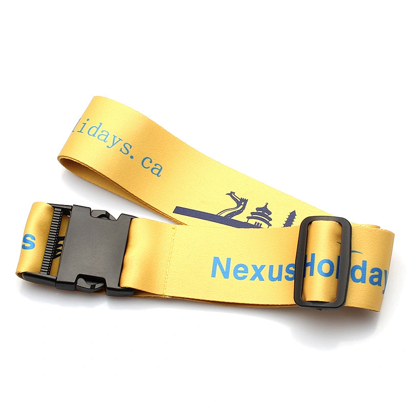 Best price decorative popular durable retractable luggage belt with plastic buckle