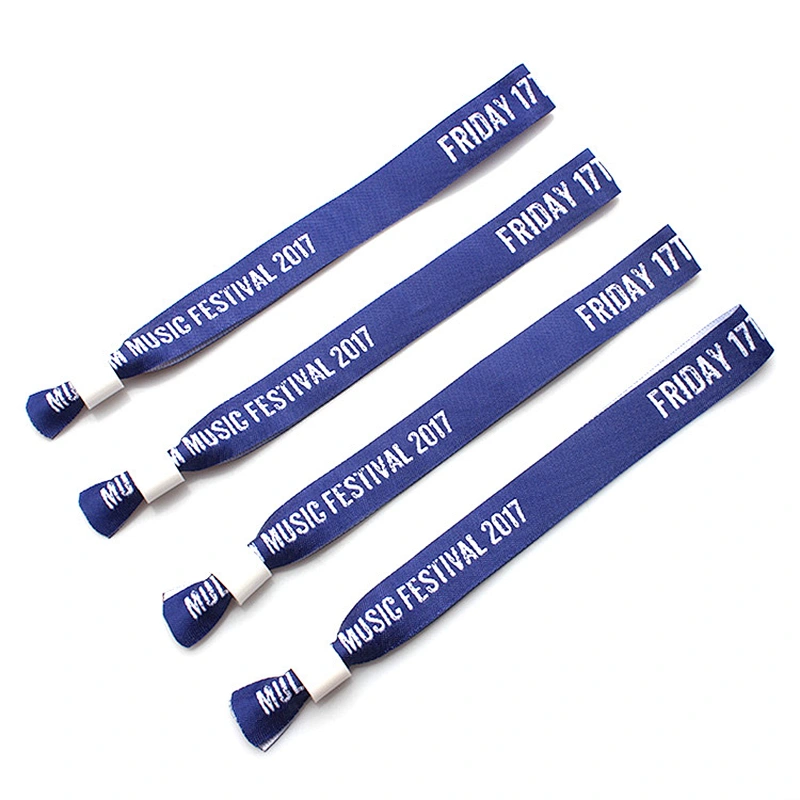 Promotion personalized woven fabric bracelets with custom logo