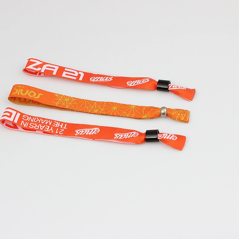 Custom Logo Fabric Promotional Bracelet Woven Cloth Wristband Events Festivals