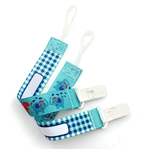 2019 new cute design universal fabric baby pacifier holder clip