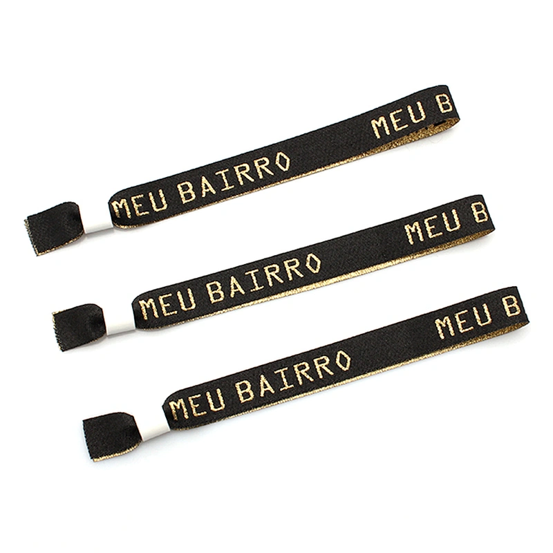 Popular promotional polyester woven slide lock wristband guangzhou