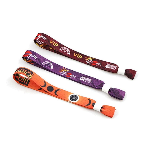 Polyester wristbands with single plastic sliding lock