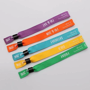 Fashion high quality polyester fabric wristbands one time use