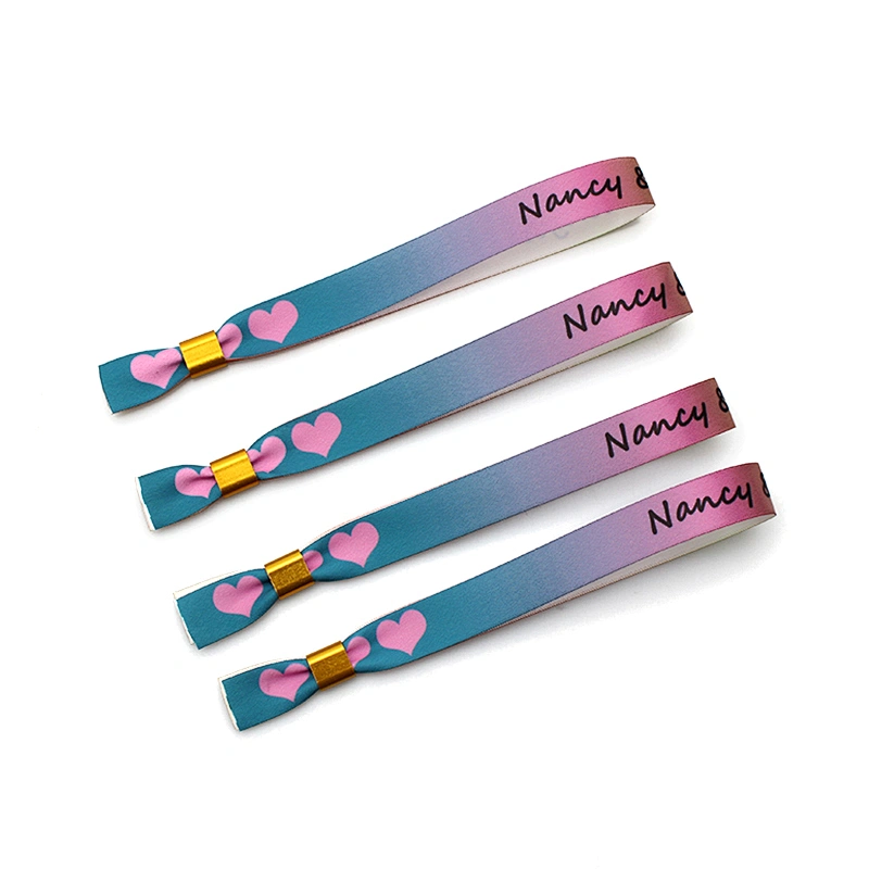 Fashion high quality polyester fabric wristbands one time use