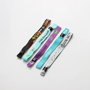 Wholesale custom cloth fabric woven wristbands for anniversary