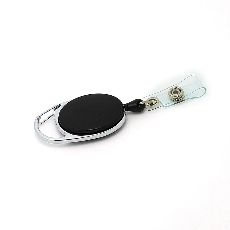 New style carabiner retractable pull reel badge holder
