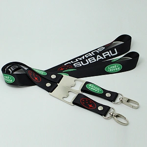 Sublimation polyester beer bottle opener lanyard with costom logo