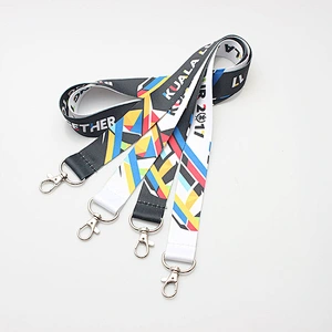 Factory custom cheap sublimation printing polyester lanyard with breakaway buckle