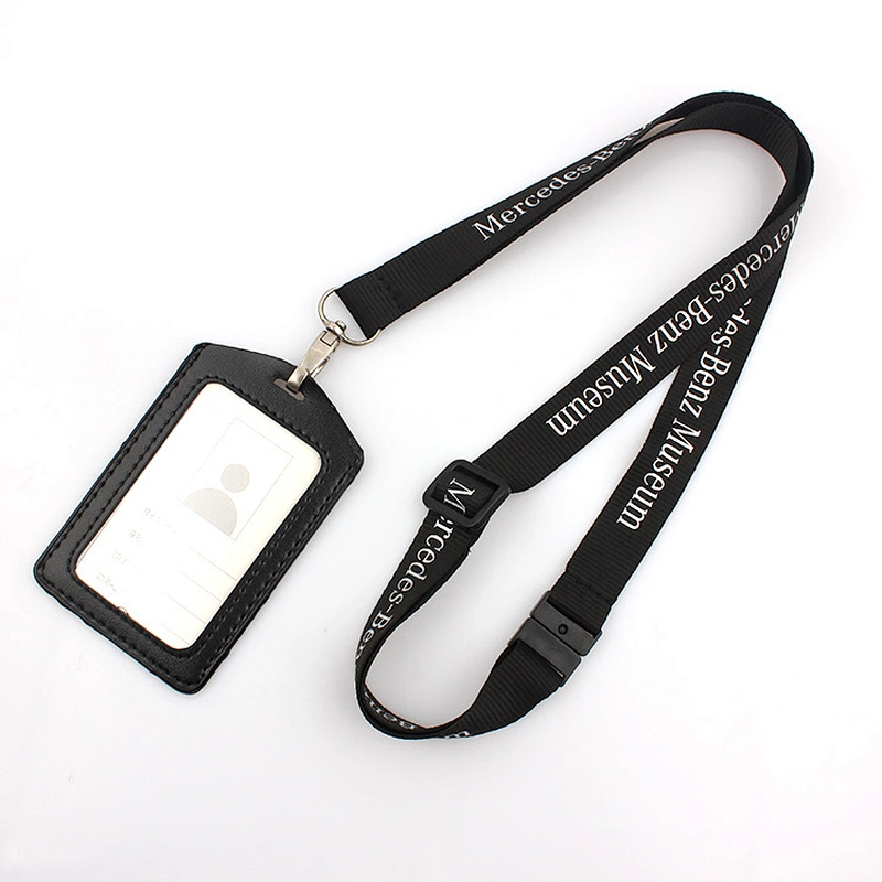 Silk screen festival event ID card holder custom nylon string lanyard